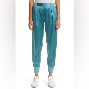 ATM Anthony Thomas Melillo Teal 100% Silk Joggers women’s size XS